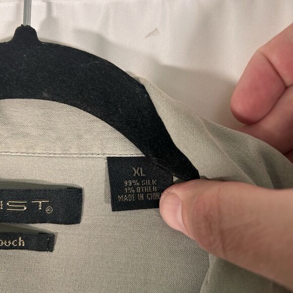 Axist Silk Touch Shirt Men's XL Green Short Sleeve Button Up Lightweight - Picture 4 of 6